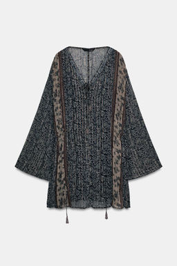 METALLIC THREAD PRINTED DRESS - Zara фото 7