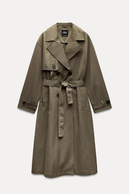 LONG TRENCH COAT WITH BELT - Zara фото 12