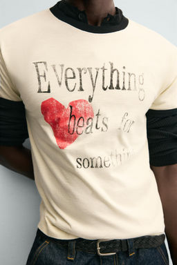 RIB T-SHIRT WITH CONTRAST HEART - Zara фото 14