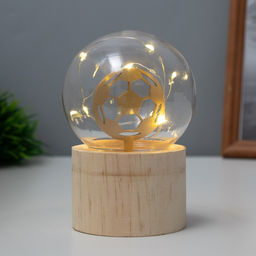 Фигурка светящаяся RISALUX «Футбольный мяч», LED-ночник, 3хAG10, шар-8 см, 6.5×6.5×11.5 см