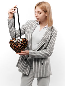 LACCOMA сумка НИ836-лепард черный натуральная кожа хлопок