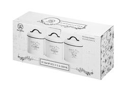 Набор 3 банок для сыпучих продуктов 1,1 л 11,7*11,7*15,5 см Tea, coffee, sugar+крышки с ручк, круг - Elan gallery фото 10