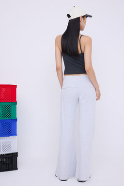 Teen Gri Melanj Beli Katlamal? Wideleg/Genis Paca Pantolon TWOAW26PL00019