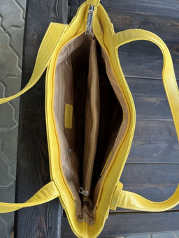 Женская сумка шоппер из эко кожи 006 Желтый - Kenguluna фото 5