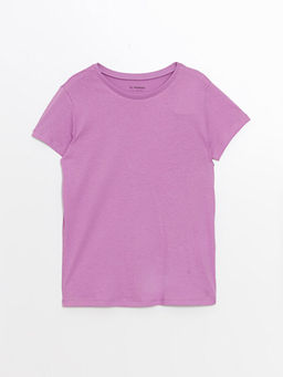 Bisiklet Yaka Basic K?sa Kollu K?z ?ocuk Ti??rt