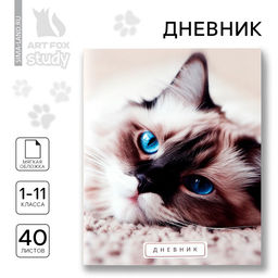 Цена за 4 шт. Дневник школьный 1-11 класс, в мягкой обложке, 40 л Кошка