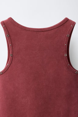 CAMISETA TACHAS Y ESTRELAS / Granate - Zara фото 6