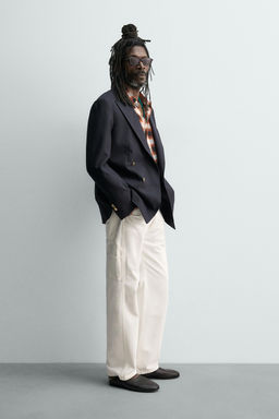 PANTAL?N BOLSILLO CARPINTERO AARON LEVINE X ZARA / Blanco  фото 4