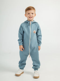 Комбинезон с клапаном и капюшоном Синяя дымка утепленный - Bungly фото 10