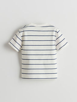 Bisiklet Yaka ?izgili Erkek Bebek Ti??rt 2li