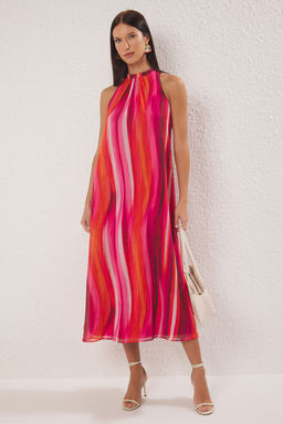 TRENDYOLMILLA Siyah Soyut Desenli Maxi Dokuma Elbise TWOSS25EL00408  фото 5