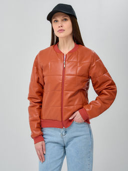 Бомбер стеганый из эко-кожи OD-652-2 - Tantino фото 6