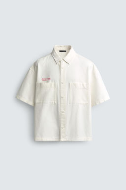 CAMISA RELAXED FIT COMBINADA / Blanco - Zara фото 7