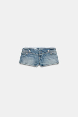 SHORTS MINI DENIM TRF TIRO BAJO / Azul - Zara фото 5
