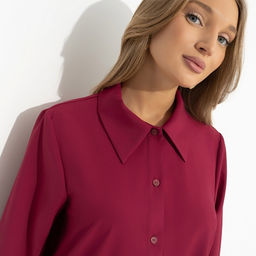 Рубашка классического кроя Цветущее очарование (red) - Charutti фото 3