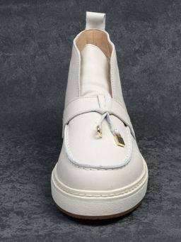 01-5172-3 BEIGE Ботинки женские демисезонные (натуральная кожа, байка)