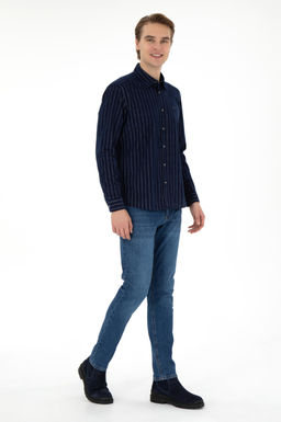 Мужская темно-синяя рубашка с длинным рукавом Неожиданная скидка в корзине - U.s. polo assn фото 4