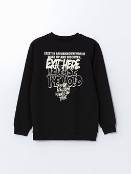 Bisiklet Yaka Bask?l? Erkek ?ocuk Sweatshirt - Waikiki фото 3