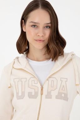 Женский кремовый базовый свитшот Неожиданная скидка в корзине - U.s. polo assn фото 2