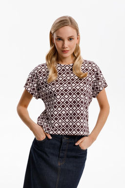 ЕВТ 3286/серо-сиреневый,ромбы фуфайка жен