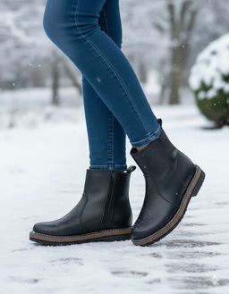 Ботинки женские на войлочной подошве, кожа, овчина, молния. - Рошва фото 11