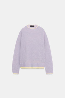 KNIT SWEATER WITH CONTRAST TRIMS - Zara фото 4