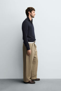 100% WOOL QUARTER-ZIP SWEATER