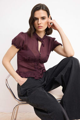 Murdum Dugmeli Hafif Bedene Oturan Gomlek TWOSS26GO00112