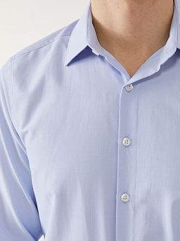 Slim Fit Uzun Kollu ?izgili Poplin Erkek G?mlek