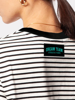 VILATTE / Футболка из эластичного хлопка с принтом-нашивкой  фото 4