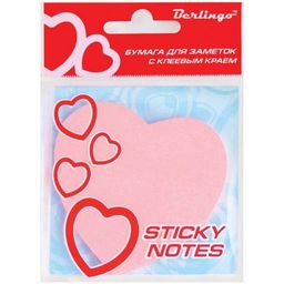 Блок самоклеящийся фигурный Berlingo "Сердце" 70*70мм, 50л. (LSz_76033)