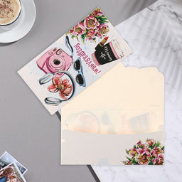 Цена за 10 шт. Конверт для денег Поздравляем! наушники, 18,5х8,5 см