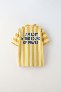 ISLEMELI CIZGILI HAVLU KUMAS POLO YAKA T-SHIRT - Zara фото 3