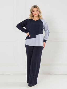 Блузка 1444 темно-синий - Novita фото 8