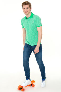 Erkek Elma Ye_ili Polo Yaka Ti__rt