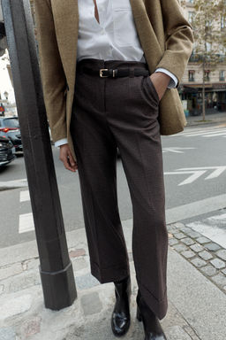 HOUNDSTOOTH TROUSERS WITH BELT - Zara фото 2