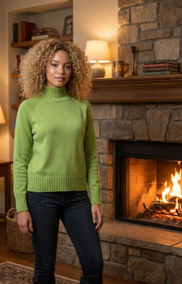 K13317 Джемпер (вязаный трикотаж) ЗЕЛЕНЫЙ