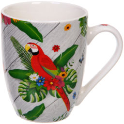 Цена за 2 шт. Кружка керамическая 350мл "Экзотические птицы"