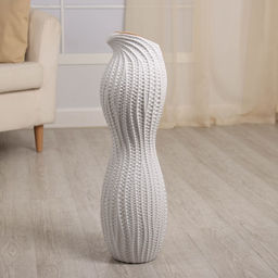 Ваза напольная «Дуайт», h=60 см, керамика, белая