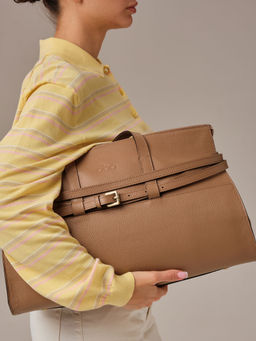 Кожаная сумка Rumi DBR 31152 коричневый капучино фото 4