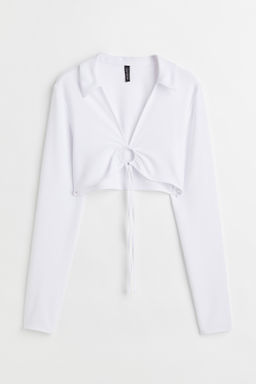 Top cropped con cuello camisero - H&m фото 3