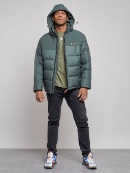 Куртка мужская зимняя с капюшоном спортивная великан цвета хаки 8377Kh - Wonderrman фото 6