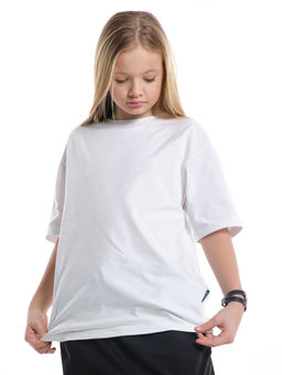 Футболка однотонная белая база для школы 22-6005 белый - Mini maxi фото 3