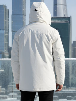 Горнолыжная куртка мужская зимняя белого цвета 2412Bl