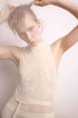 EMBROIDERED MESH BODYSUIT - Zara фото 4