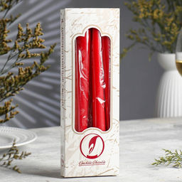 Набор свечей античных, 2.3×24.5 см, 5 ч, 55 г, 4 шт., красный