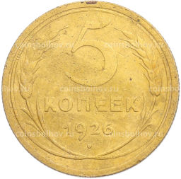 Монета 5 копеек 1926 года