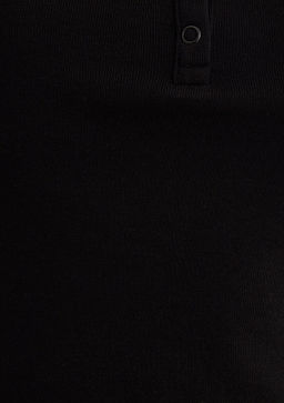 Dugmeli Siyah Basic Tisort - Mavi фото 7