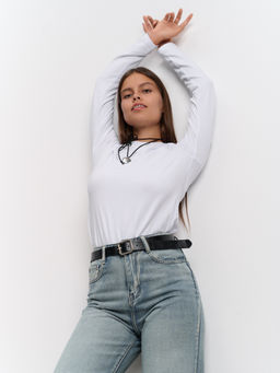 Лонгслив женский "Cкин" белый