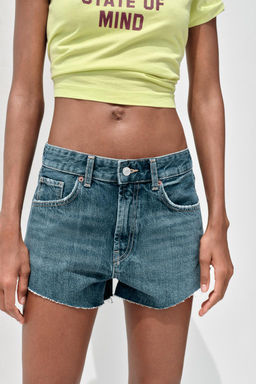 MID-WAIST TRF MINI DENIM SHORTS - Zara фото 7
